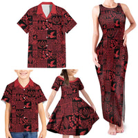 Black Tonga Kilisimasi Fiefia Family Matching Tank Maxi Dress and Hawaiian Shirt Pacific Patchwork Xmas Vibes LT9 - Polynesian Pride