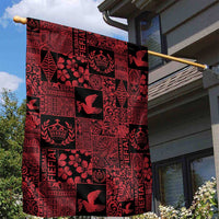 Black Tonga Kilisimasi Fiefia Garden Flag Pacific Patchwork Xmas Vibes - Polynesian Pride