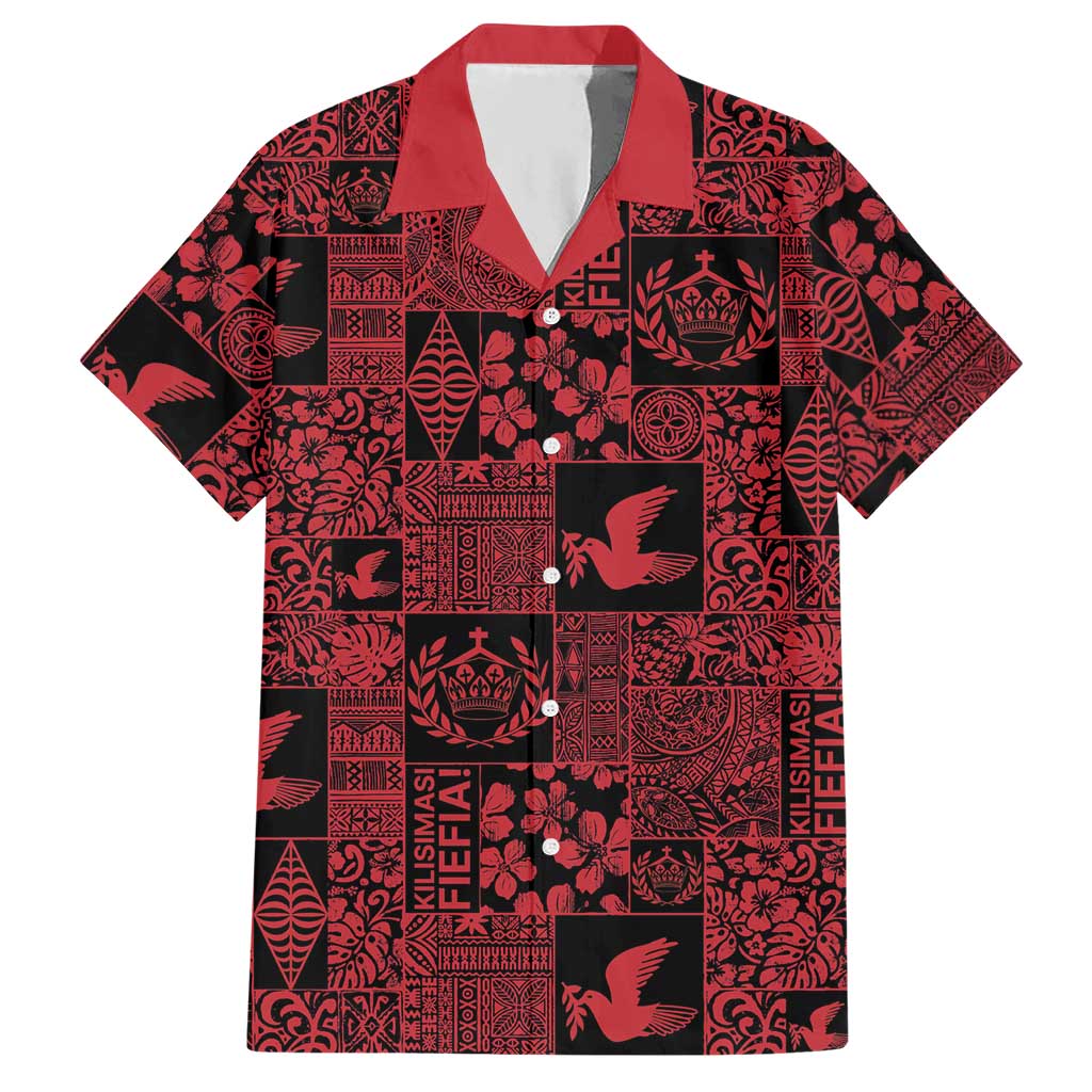 Black Tonga Kilisimasi Fiefia Hawaiian Shirt Pacific Patchwork Xmas Vibes - Polynesian Pride