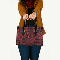 Black Tonga Kilisimasi Fiefia Leather Bag Pacific Patchwork Xmas Vibes LT9 - Polynesian Pride