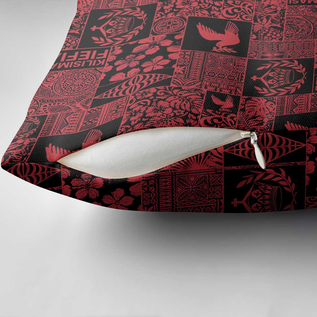 Black Tonga Kilisimasi Fiefia Pillow Cover Pacific Patchwork Xmas Vibes LT9 - Polynesian Pride