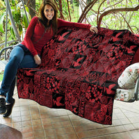 Black Tonga Kilisimasi Fiefia Quilt Pacific Patchwork Xmas Vibes - Polynesian Pride