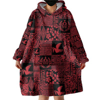 Black Tonga Kilisimasi Fiefia Wearable Blanket Hoodie Pacific Patchwork Xmas Vibes LT9 - Polynesian Pride