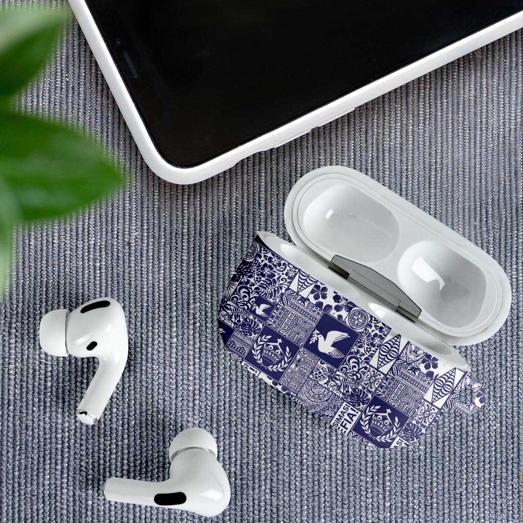 Blue Tonga Kilisimasi Fiefia AirPods Case Pacific Patchwork Xmas Vibes LT9 - Polynesian Pride