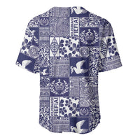Blue Tonga Kilisimasi Fiefia Baseball Jersey Pacific Patchwork Xmas Vibes - Polynesian Pride