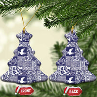 Blue Tonga Kilisimasi Fiefia Ceramic Ornament Pacific Patchwork Xmas Vibes - Polynesian Pride