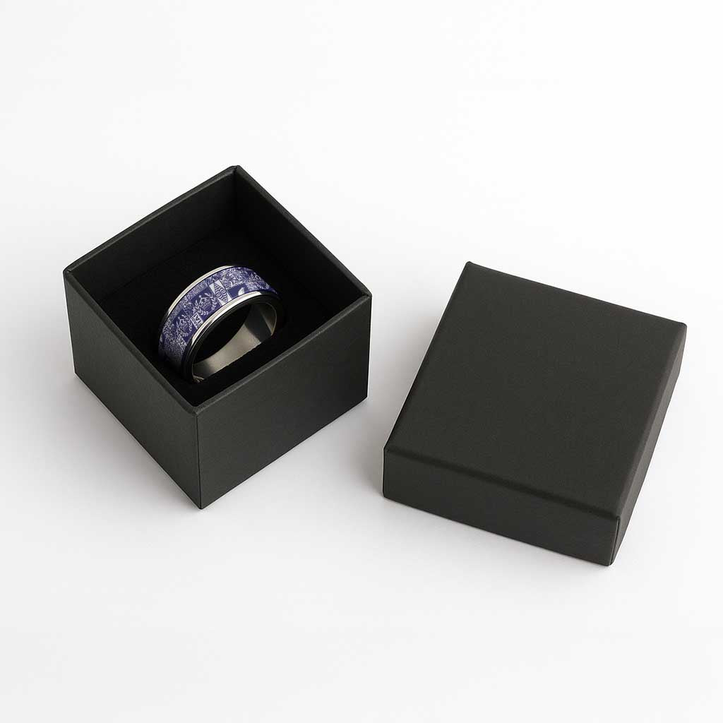 Blue Tonga Kilisimasi Fiefia Classic Ring Pacific Patchwork Xmas Vibes - Polynesian Pride