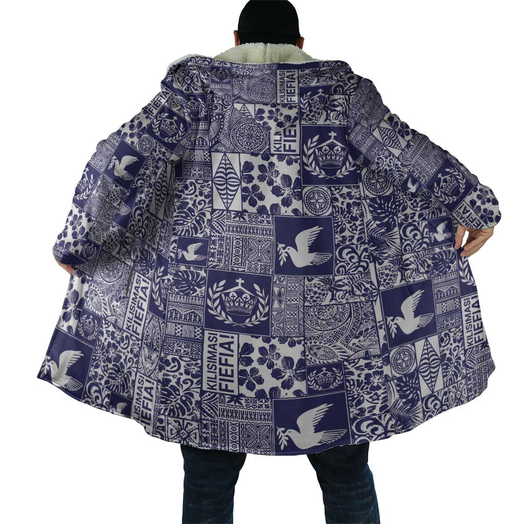 Blue Tonga Kilisimasi Fiefia Cloak Pacific Patchwork Xmas Vibes - Polynesian Pride