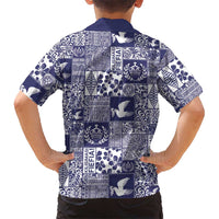 Blue Tonga Kilisimasi Fiefia Family Matching Mermaid Dress and Hawaiian Shirt Pacific Patchwork Xmas Vibes LT9 - Polynesian Pride