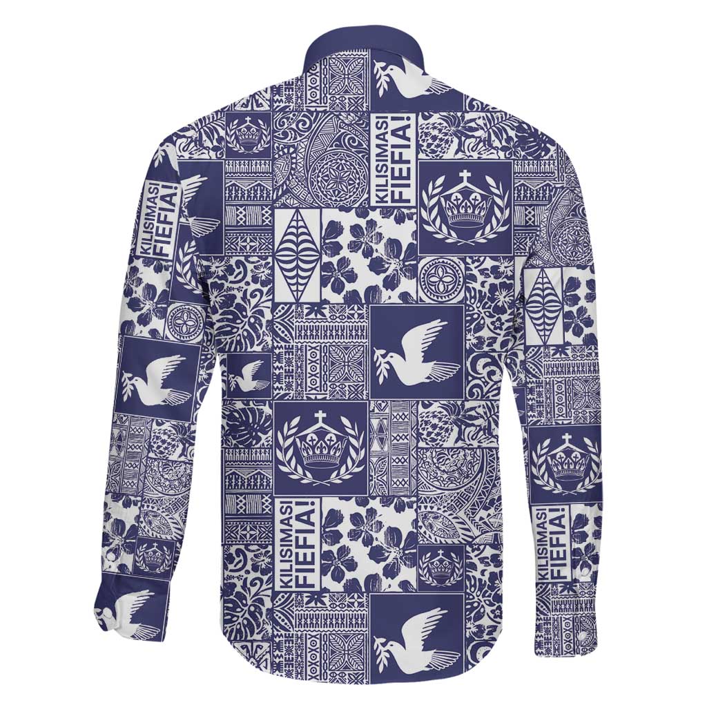 Blue Tonga Kilisimasi Fiefia Family Matching Mermaid Dress and Hawaiian Shirt Pacific Patchwork Xmas Vibes LT9 - Polynesian Pride