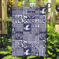 Blue Tonga Kilisimasi Fiefia Garden Flag Pacific Patchwork Xmas Vibes LT9 Garden Flag Blue - Polynesian Pride
