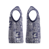 Blue Tonga Kilisimasi Fiefia Christmas Knitted V-Neck Vest Pacific Patchwork Xmas Vibes LT9 - Polynesian Pride