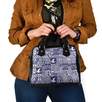 Blue Tonga Kilisimasi Fiefia Shoulder Handbag Pacific Patchwork Xmas Vibes LT9 - Polynesian Pride
