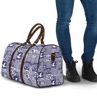 Blue Tonga Kilisimasi Fiefia Travel Bag Pacific Patchwork Xmas Vibes - Polynesian Pride