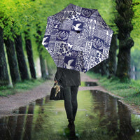 Blue Tonga Kilisimasi Fiefia Umbrella Pacific Patchwork Xmas Vibes - Polynesian Pride