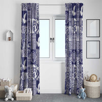 Blue Tonga Kilisimasi Fiefia Window Curtain Pacific Patchwork Xmas Vibes LT9 - Polynesian Pride