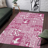 Pink Tonga Kilisimasi Fiefia Area Rug Pacific Patchwork Xmas Vibes LT9 Pink - Polynesian Pride