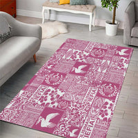 Pink Tonga Kilisimasi Fiefia Area Rug Pacific Patchwork Xmas Vibes LT9 - Polynesian Pride