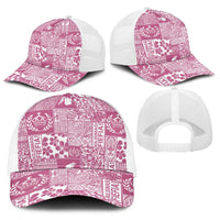 Pink Tonga Kilisimasi Fiefia Baseball Net Cap Pacific Patchwork Xmas Vibes - Polynesian Pride
