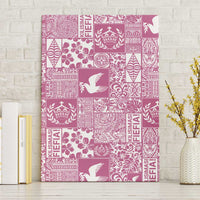Pink Tonga Kilisimasi Fiefia Canvas Wall Art Pacific Patchwork Xmas Vibes LT9 Without Frame Pink - Polynesian Pride