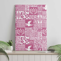 Pink Tonga Kilisimasi Fiefia Canvas Wall Art Pacific Patchwork Xmas Vibes LT9 - Polynesian Pride