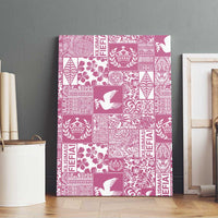 Pink Tonga Kilisimasi Fiefia Canvas Wall Art Pacific Patchwork Xmas Vibes LT9 - Polynesian Pride