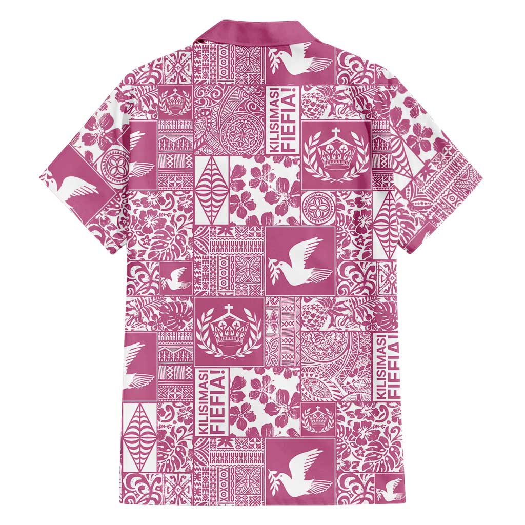 Pink Tonga Kilisimasi Fiefia Family Matching Mermaid Dress and Hawaiian Shirt Pacific Patchwork Xmas Vibes LT9 - Polynesian Pride