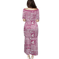 Pink Tonga Kilisimasi Fiefia Family Matching Puletasi and Hawaiian Shirt Pacific Patchwork Xmas Vibes LT9 - Polynesian Pride