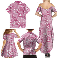 Pink Tonga Kilisimasi Fiefia Family Matching Summer Maxi Dress and Hawaiian Shirt Pacific Patchwork Xmas Vibes LT9 - Polynesian Pride