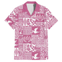 Pink Tonga Kilisimasi Fiefia Hawaiian Shirt Pacific Patchwork Xmas Vibes - Polynesian Pride
