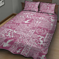 Pink Tonga Kilisimasi Fiefia Quilt Bed Set Pacific Patchwork Xmas Vibes LT9 - Polynesian Pride
