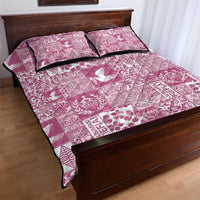 Pink Tonga Kilisimasi Fiefia Quilt Bed Set Pacific Patchwork Xmas Vibes LT9 - Polynesian Pride