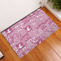 Pink Tonga Kilisimasi Fiefia Rubber Doormat Pacific Patchwork Xmas Vibes LT9 - Polynesian Pride