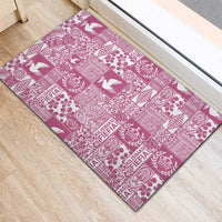 Pink Tonga Kilisimasi Fiefia Rubber Doormat Pacific Patchwork Xmas Vibes LT9 - Polynesian Pride