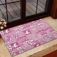 Pink Tonga Kilisimasi Fiefia Rubber Doormat Pacific Patchwork Xmas Vibes LT9 - Polynesian Pride