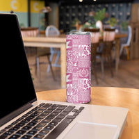 Pink Tonga Kilisimasi Fiefia Skinny Tumbler Pacific Patchwork Xmas Vibes - Polynesian Pride