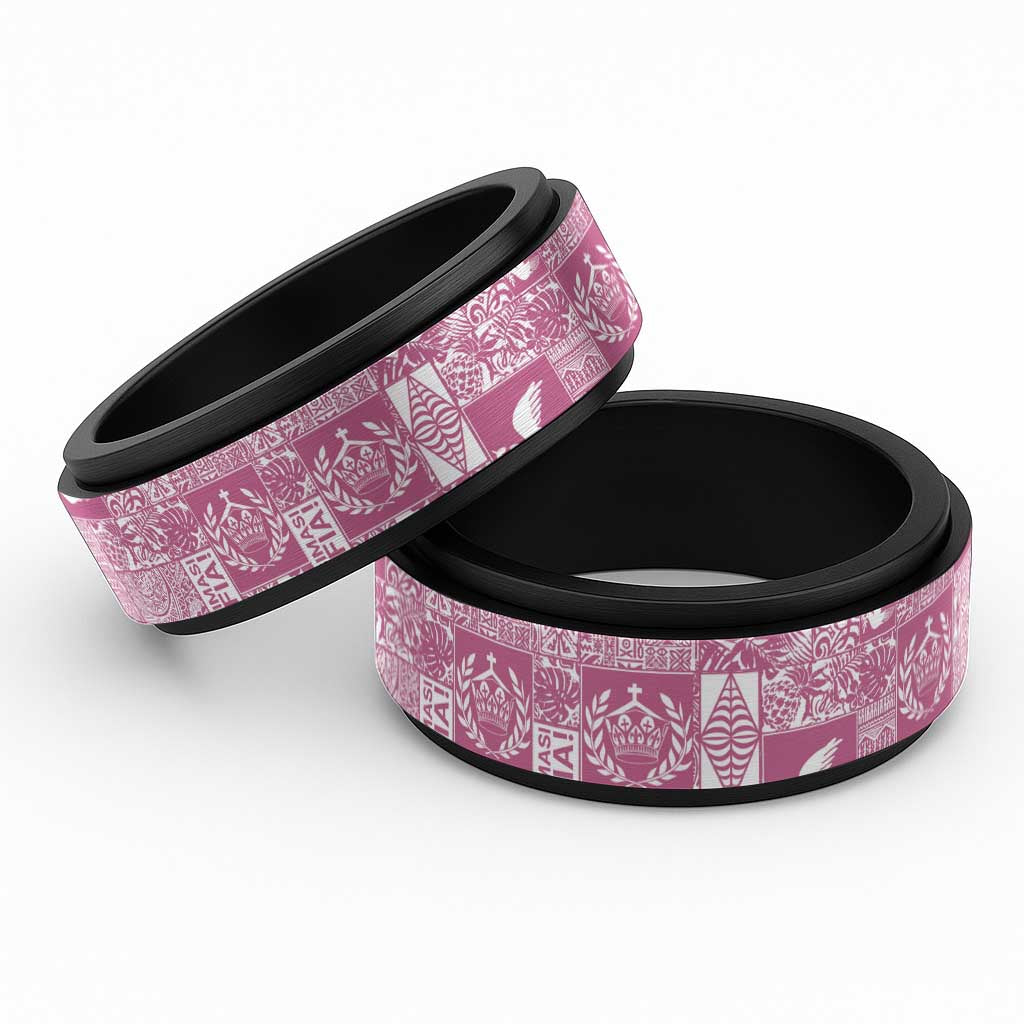 Pink Tonga Kilisimasi Fiefia Spinner Ring Pacific Patchwork Xmas Vibes - Polynesian Pride