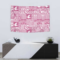 Pink Tonga Kilisimasi Fiefia Tapestry Pacific Patchwork Xmas Vibes LT9 - Polynesian Pride