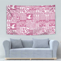 Pink Tonga Kilisimasi Fiefia Tapestry Pacific Patchwork Xmas Vibes LT9 - Polynesian Pride