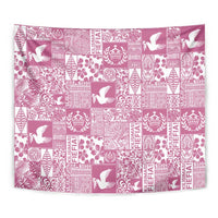 Pink Tonga Kilisimasi Fiefia Tapestry Pacific Patchwork Xmas Vibes LT9 - Polynesian Pride