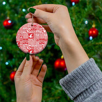 Red Tonga Kilisimasi Fiefia Ceramic Ornament Pacific Patchwork Xmas Vibes - Polynesian Pride