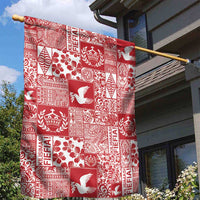 Red Tonga Kilisimasi Fiefia Garden Flag Pacific Patchwork Xmas Vibes LT9 - Polynesian Pride