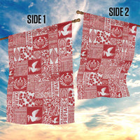 Red Tonga Kilisimasi Fiefia Garden Flag Pacific Patchwork Xmas Vibes LT9 - Polynesian Pride