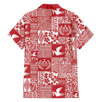 Red Tonga Kilisimasi Fiefia Hawaiian Shirt Pacific Patchwork Xmas Vibes - Polynesian Pride