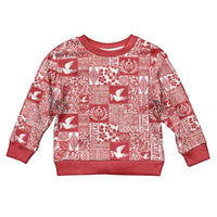 Red Tonga Kilisimasi Fiefia Kid Ugly Christmas Sweater Pacific Patchwork Xmas Vibes LT9 Kid Red - Polynesian Pride