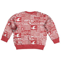 Red Tonga Kilisimasi Fiefia Kid Ugly Christmas Sweater Pacific Patchwork Xmas Vibes LT9 - Polynesian Pride