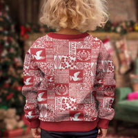 Red Tonga Kilisimasi Fiefia Kid Ugly Christmas Sweater Pacific Patchwork Xmas Vibes LT9 - Polynesian Pride