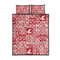 Red Tonga Kilisimasi Fiefia Quilt Bed Set Pacific Patchwork Xmas Vibes LT9 - Polynesian Pride