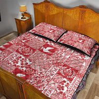 Red Tonga Kilisimasi Fiefia Quilt Bed Set Pacific Patchwork Xmas Vibes LT9 - Polynesian Pride