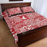 Red Tonga Kilisimasi Fiefia Quilt Bed Set Pacific Patchwork Xmas Vibes LT9 - Polynesian Pride